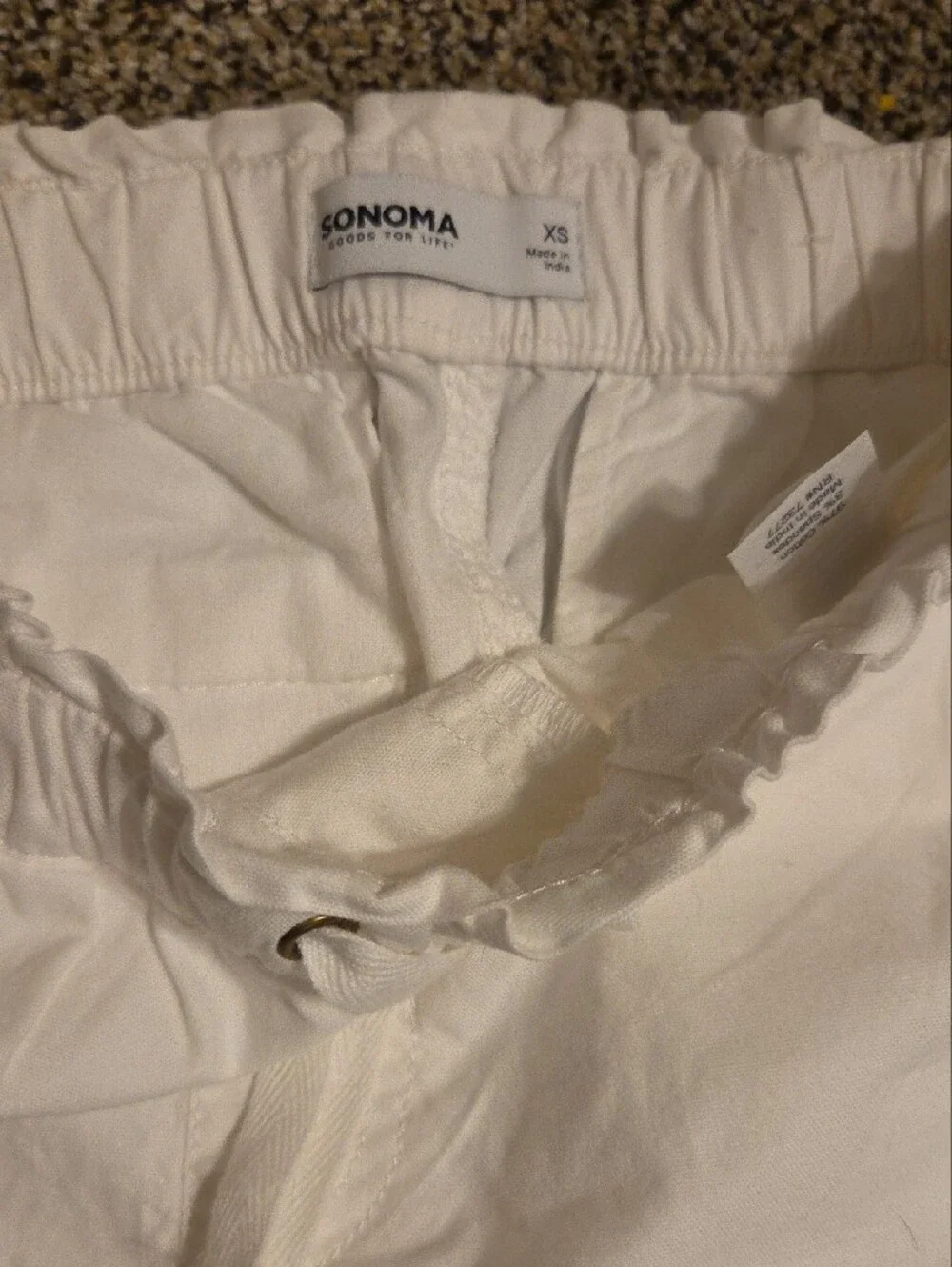 Sonoma White Drawstring Chinos for Men